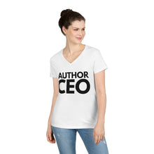 Load image into Gallery viewer, Published + Black Author CEO Ladies&#39; V-Neck T-Shirt
