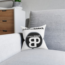 Load image into Gallery viewer, Published &amp; Black Square Pillow - White Back
